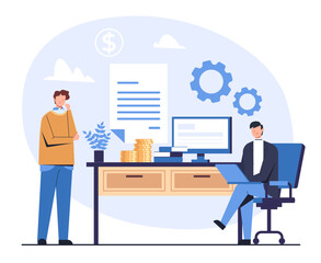 Business deal partnership employment management. New contract deal concept. Vector flat graphic design illustration