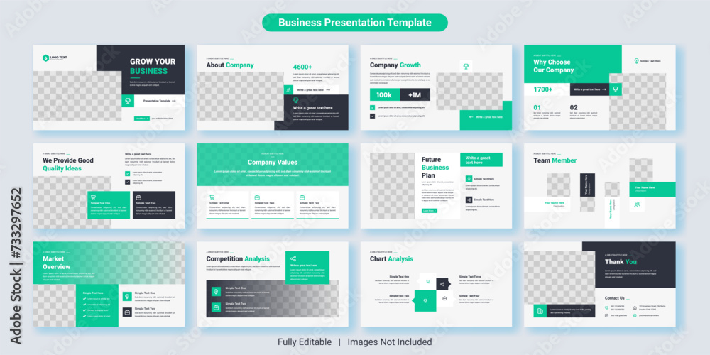 Wall mural creative business powerpoint presentation slides template design. use for modern keynote presentatio