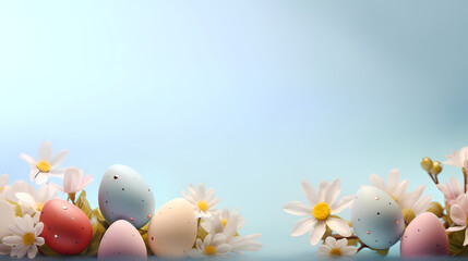 Obraz na płótnie Canvas Easter background, many colorful Easter eggs