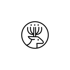 Minimal lines deer vector logo design