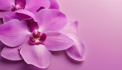Fototapeta na wymiar Delicate Orchid Petals Floating on a Gradient Background