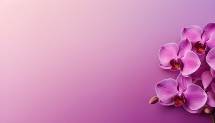 Fototapeta na wymiar Delicate Orchid Petals Floating on a Gradient Background