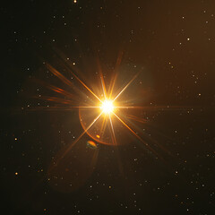 a bright golden star that appears on a dark backgroun