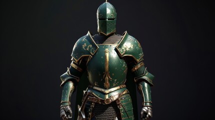 Fototapeta premium Armour of the medieval knight. Metal protection of the soldier against the enemy