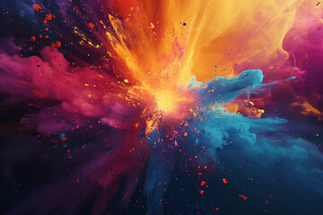  visually stunning abstract representation of a supernova using vibrant colors and dynamic shapes
