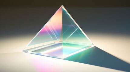 Prismatic Triangle Refracting Light into Colorful Spectrum - obrazy, fototapety, plakaty