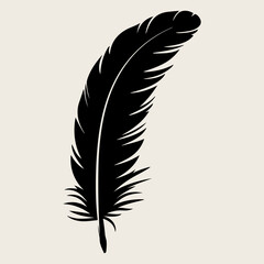 Obraz premium Feather black silhouette. Hand sketching feather icons and vector illustration 