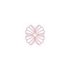 Flower feminine linear vector logo design
