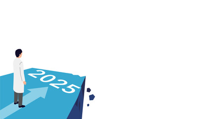 医療業界の2025年問題のイラスト - 高齢化社会がもたらす医療制度の課題と改革の必要性