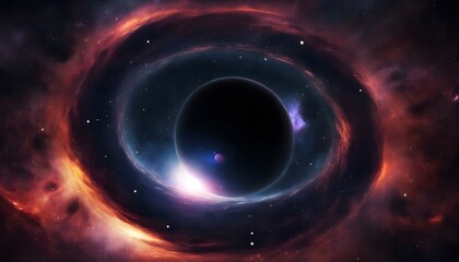 Black hole on the background of space. Fantastic wallpapers
