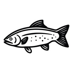 Salmon Flat Icon Isolated On White Background