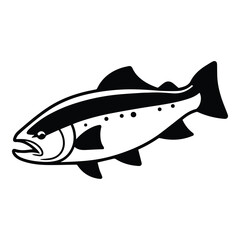 Salmon Flat Icon Isolated On White Background