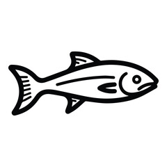 Fototapeta premium Salmon Flat Icon Isolated On White Background