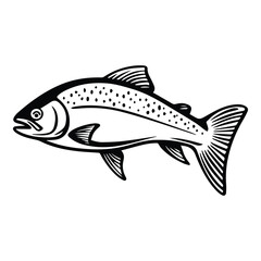 Salmon Flat Icon Isolated On White Background