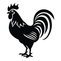 Rooster Flat Icon Isolated On White Background