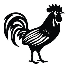 Rooster Flat Icon Isolated On White Background