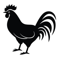 Rooster Flat Icon Isolated On White Background