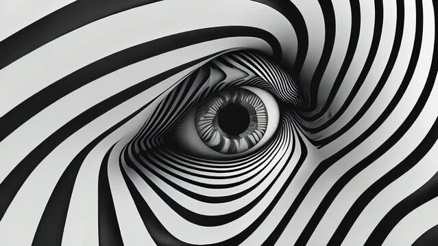 3d illustration of abstract background with black and white optical illusion.
