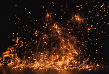 Fire flame isolated on a dark background  - obrazy, fototapety, plakaty