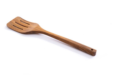 cutlery made of wood in white background