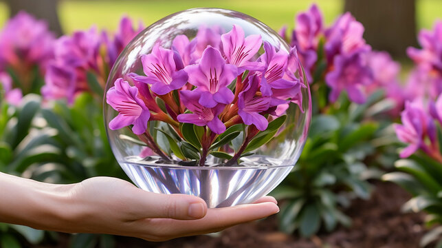 crocuses in the hand   high definition(hd) photographic creative image