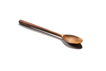 cutlery made of wood in white background