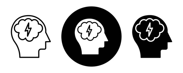 Epilepsy outline icon collection or set. Epilepsy Thin vector line art