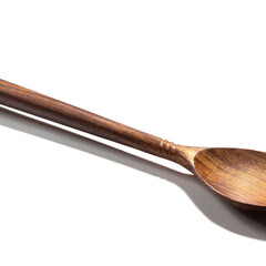 cutlery made of wood in white background