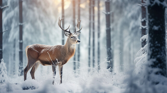 deer in the woods   high definition(hd) photographic creative image