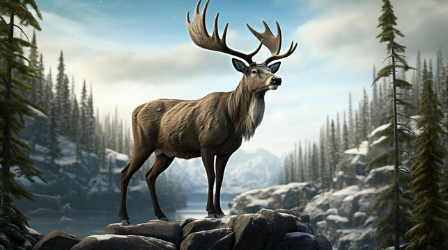 deer in the woods   high definition(hd) photographic creative image