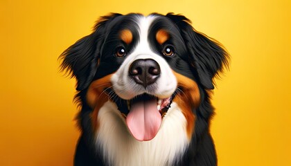 Sunny Delight: A Bernese Mountain Dog's Cheerful Pose
