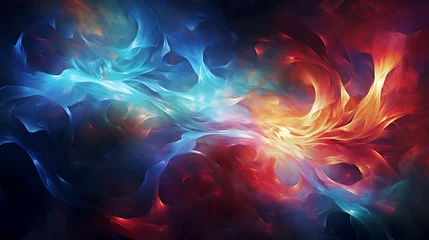 Zelfklevend Fotobehang visualization of fractal waves © Muhammad