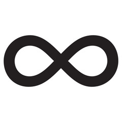infinity symbol black - simple with discontinuation - isolated - vector