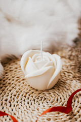 Rose shaped soy wax candle, Valentine's day gift