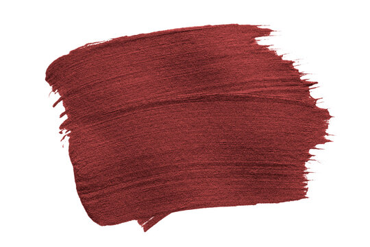 Shimmery metallic maroon red paint brush stroke 