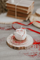 Rose shaped soy wax candle, Valentine's day gift