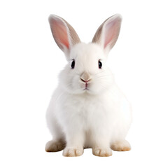 Naklejka premium Cute white rabbit isolated on a transparent background,