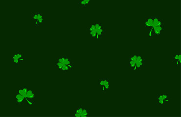 four-leaf clover pattern on a dark background, St. Patrick's Day
