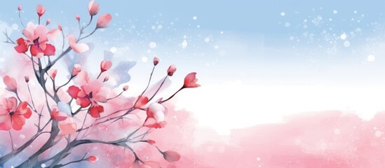 watercolor abstract cherry blossom background