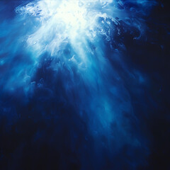 Fototapeta na wymiar bright blue burst on a dark background in