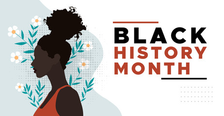 February is Black History Month illustration of exotic and elegant African people. design for Black history month celebration banner. the concept of racial and ethnic equality