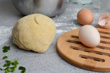 Process of making pasta in the kitchen