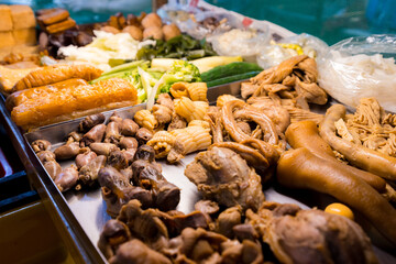 Braised pork in soy sauce sell in street market