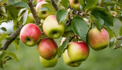 A tree full of green and red apples