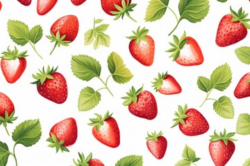 abstract colorful strawberry pattern on white background