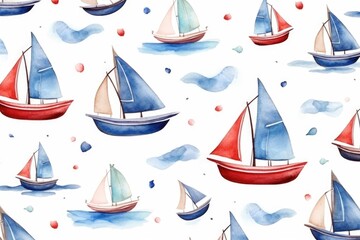 abstract colorful pattern with yachts and boats