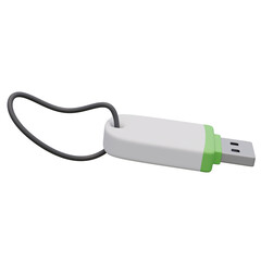 3d render illustration of open white usb flash drive. Technology concept. Illustration for web or app design