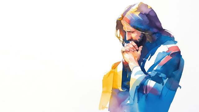 colorful Jesus christ on white 
