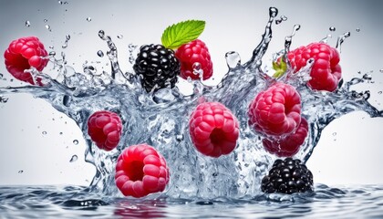 A bunch of berries in water