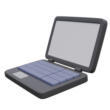 3d render illustration of laptop. Technology concept. Illustration for web or app design